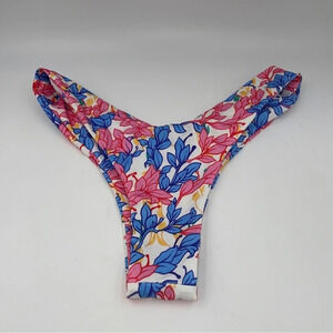 AYRA Swim high cut cheeky thong floral bikini bottom 12916